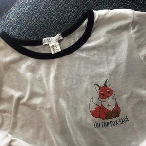 White fox animal casual shirt